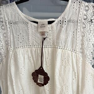 Knox Rose Cream Eyelet Lace Top
